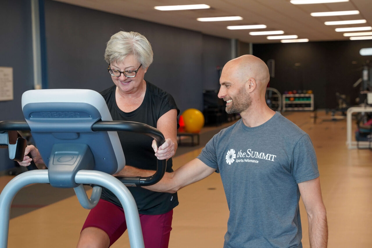 Woman on elliptical